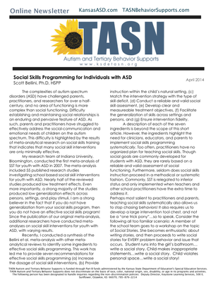 preview image of kisn-newsletter29845BD7EC.pdf for TASN ATBS April 2014 Newsletter: Social Skills Programming for Individuals with ASD