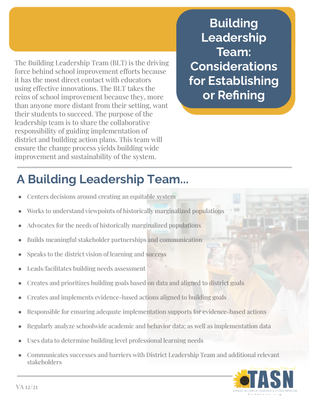 preview image of BLT__Establishing_or_Refining.pdf for The Building Leadership Team: Defining/Refining & Functions