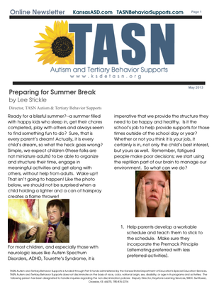 preview image of kisn-newsletter168F1F9485.pdf for TASN ATBS May 2013 Newsletter: TASN/ATBS Newsletter- Preparing for Summer Break by Lee Stickle