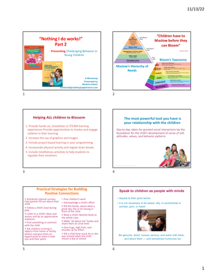 preview image of Nothing I Do Works Webinar Slides.pdf for "Nothing I Do Works!" - Preventing a Child's Challenging Behavior Webinar Slides